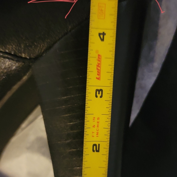 Women Black lea NineWest mid calf cuffed size 11 lug bottom mid platform boot - Picture 9 of 10